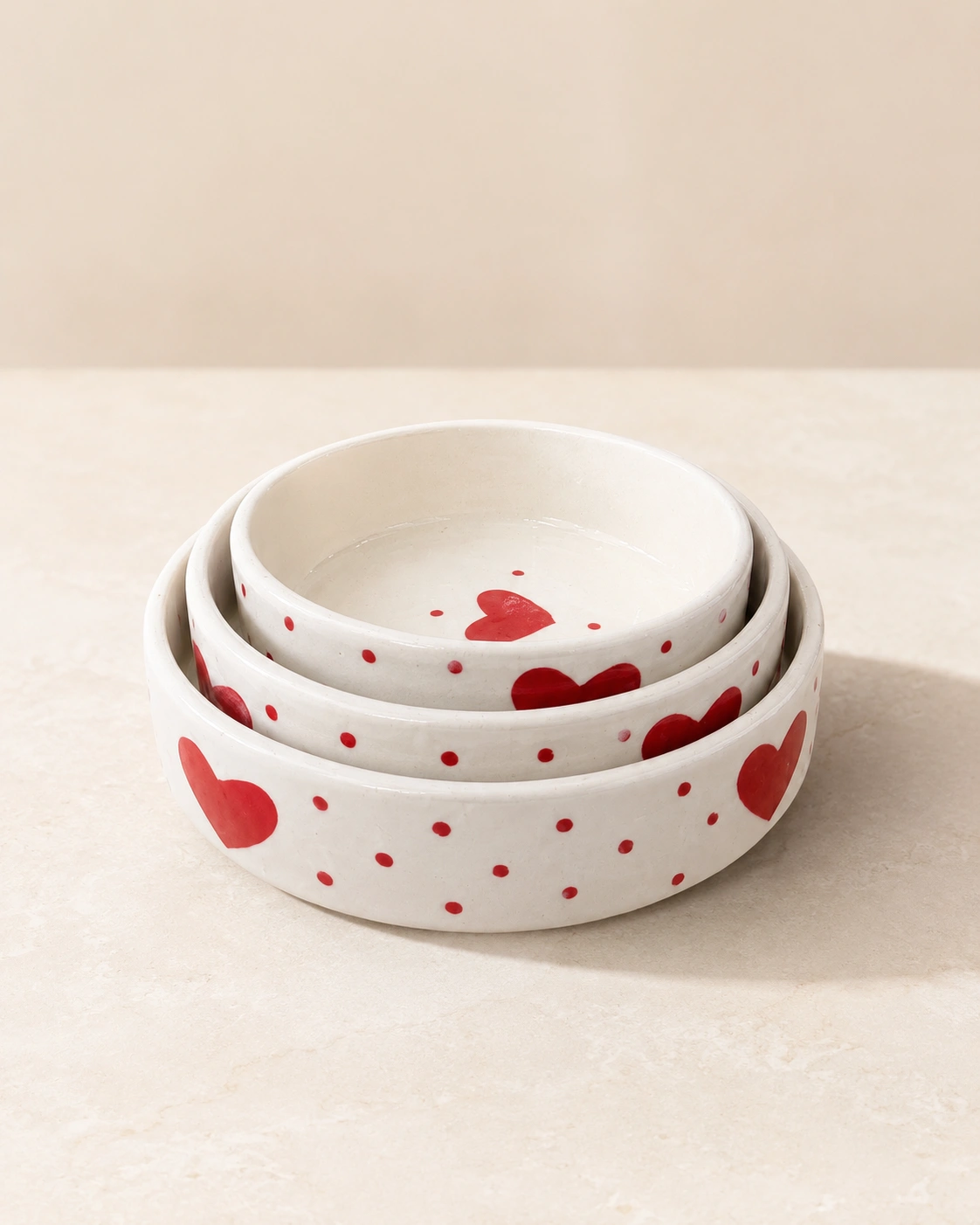Heart Dot Nested Bowl Set by Hira Industries