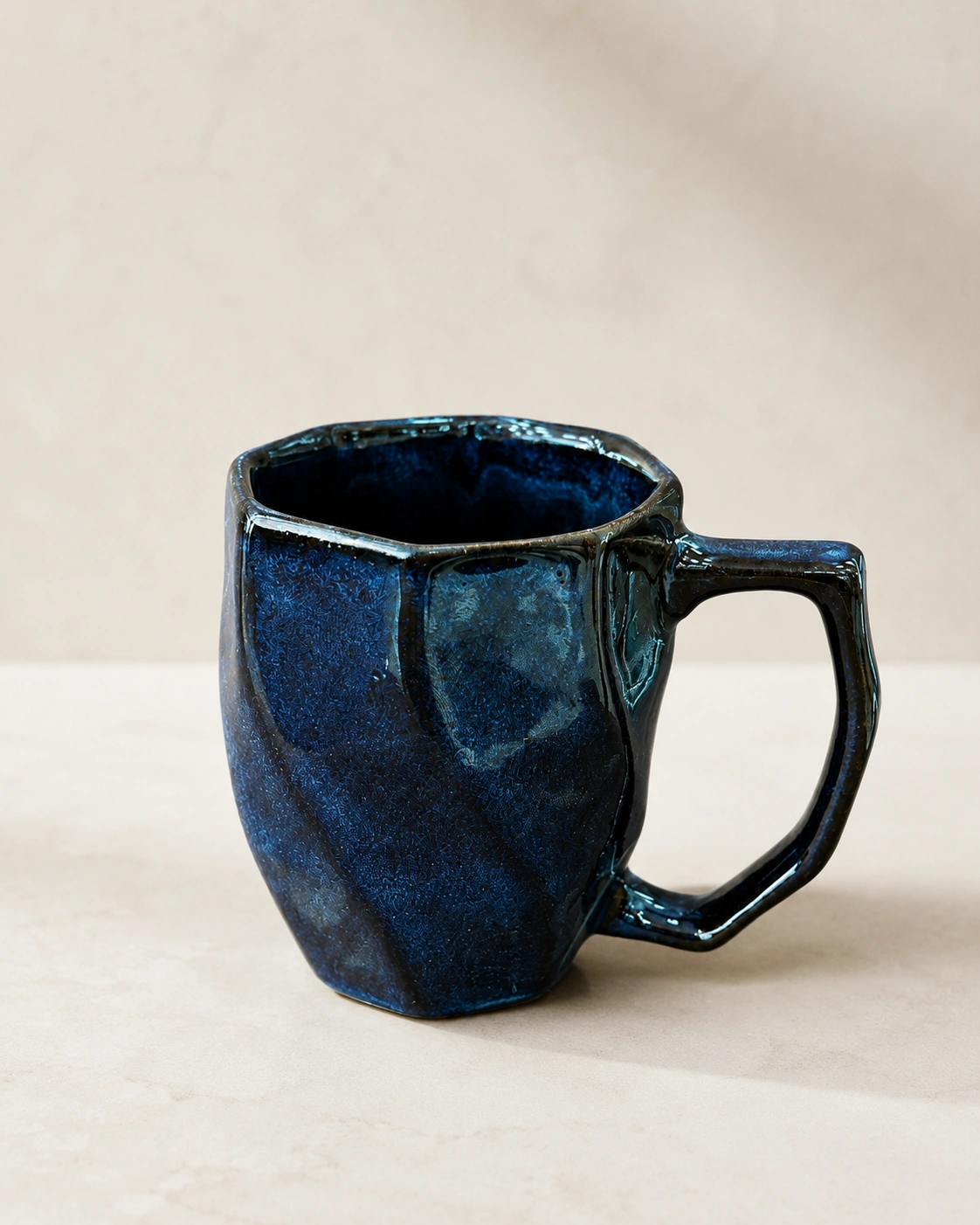 Midnight Facet Geometric Mug by Hira Industries