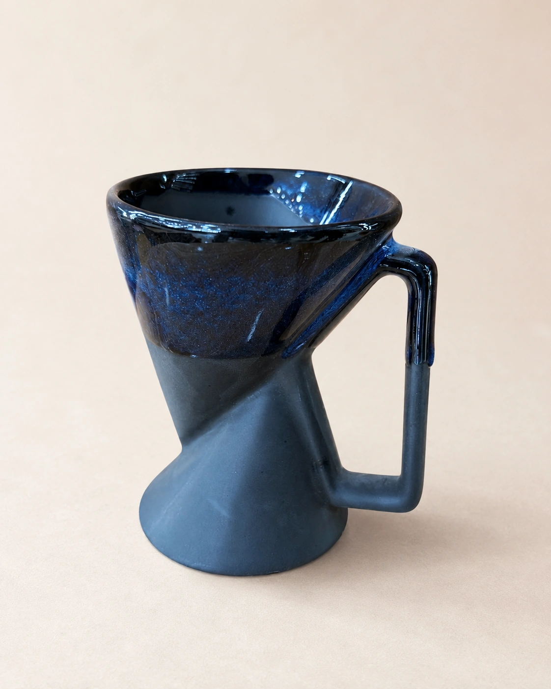 Midnight Sculpted Hourglass Mug by Hira Industries