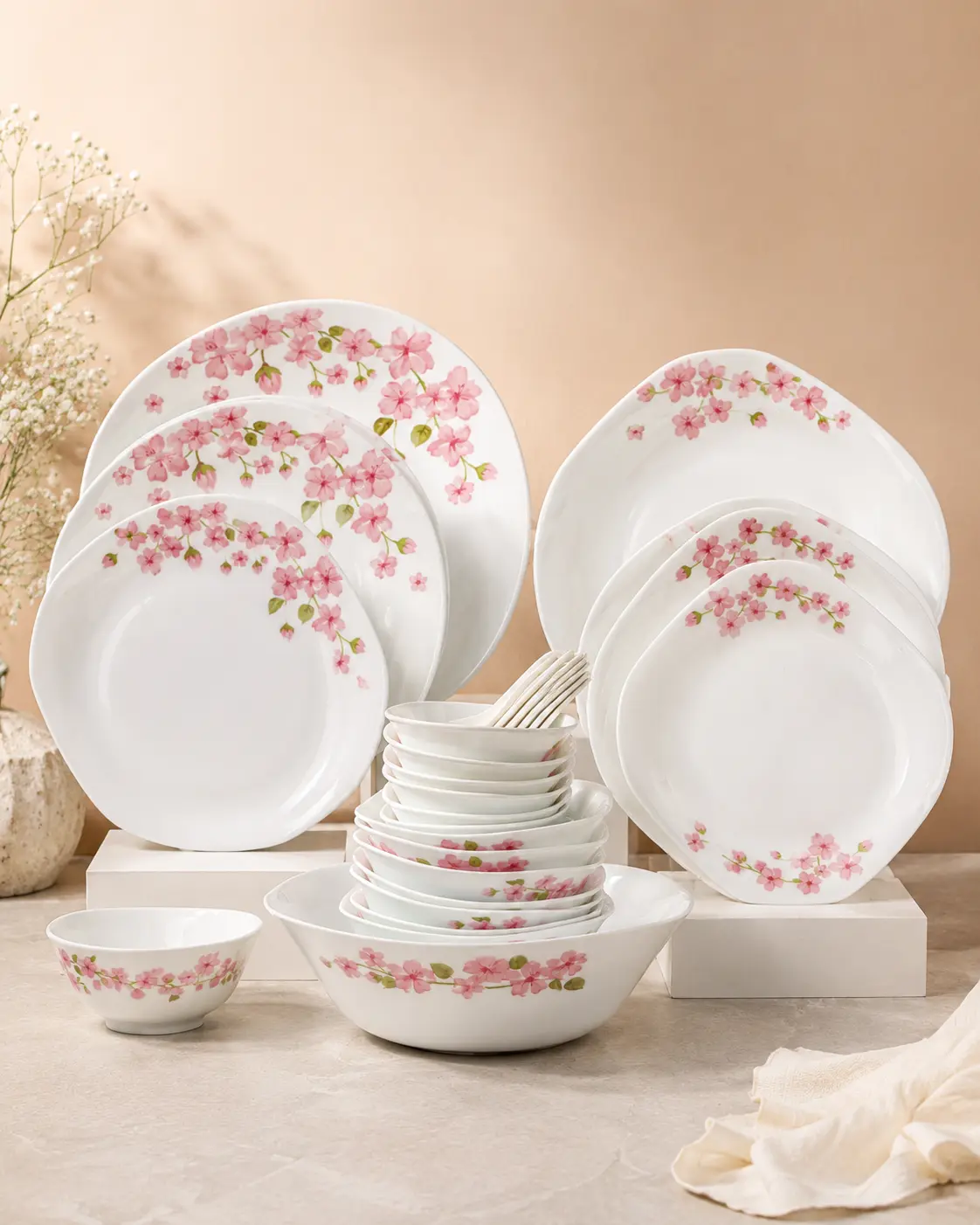 Sakura Blossom Dinner Set by Hira Industries