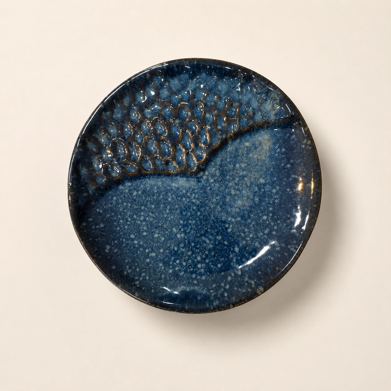 Azure Pebble Serving Plate by Hira Industries