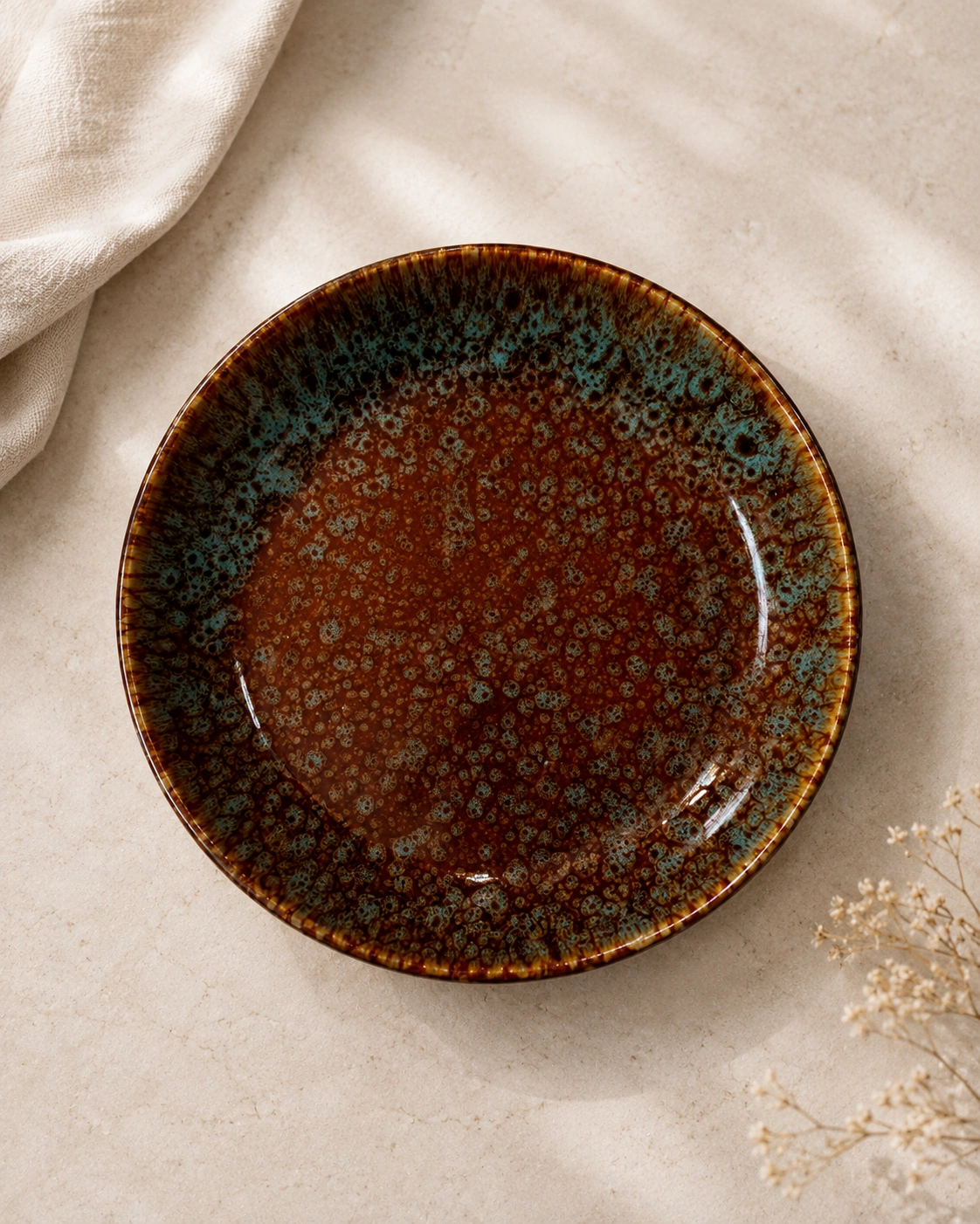 Turquoise Ember Reactive Plate by Hira Industries