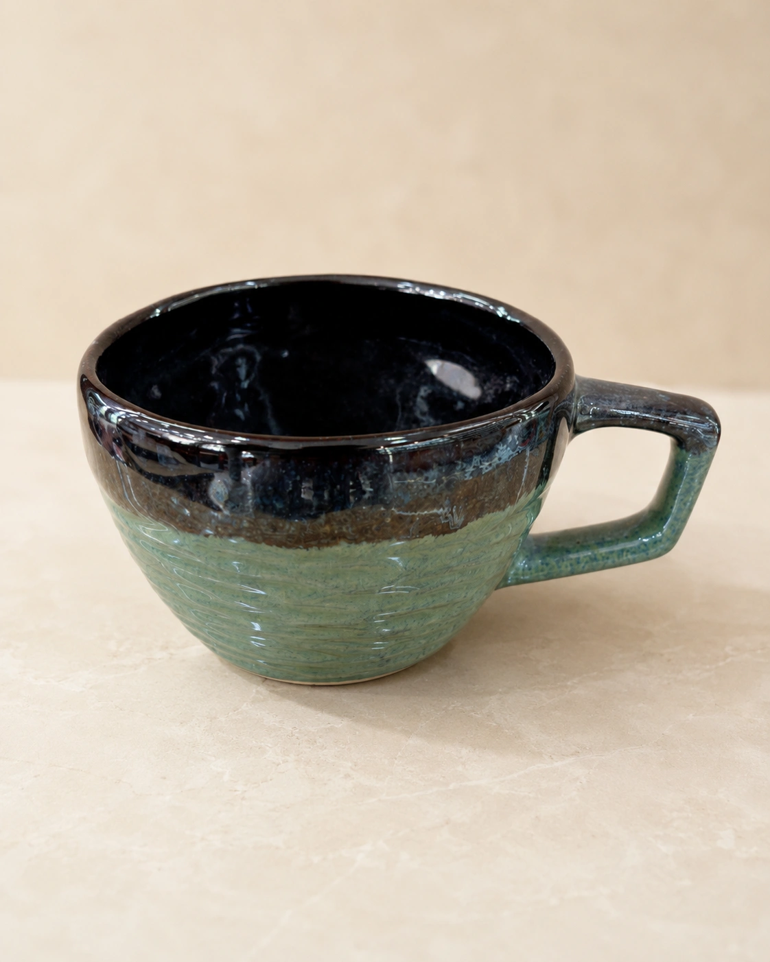 Sage Noir Floral Ceramic Mug by Hira Industries