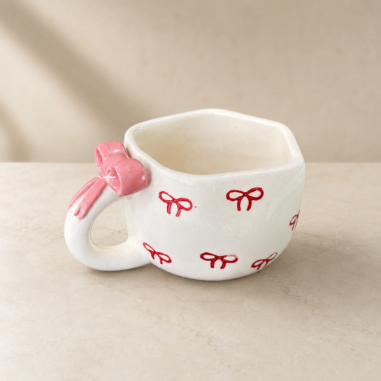 Blush Bow Charm Novelty Mug by Hira Industries
