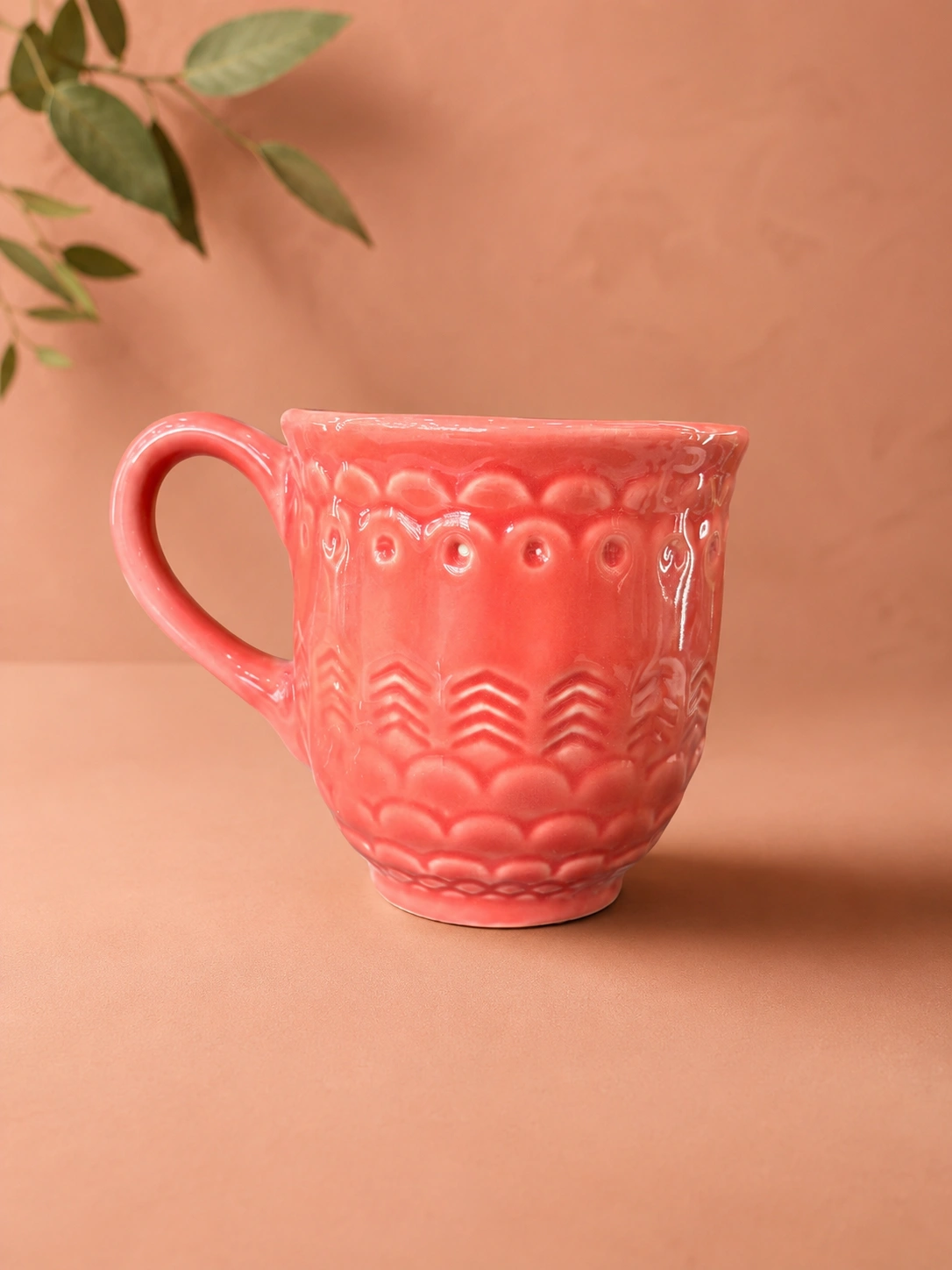 Coral Embossed Ceramic Mug by Hira Industries
