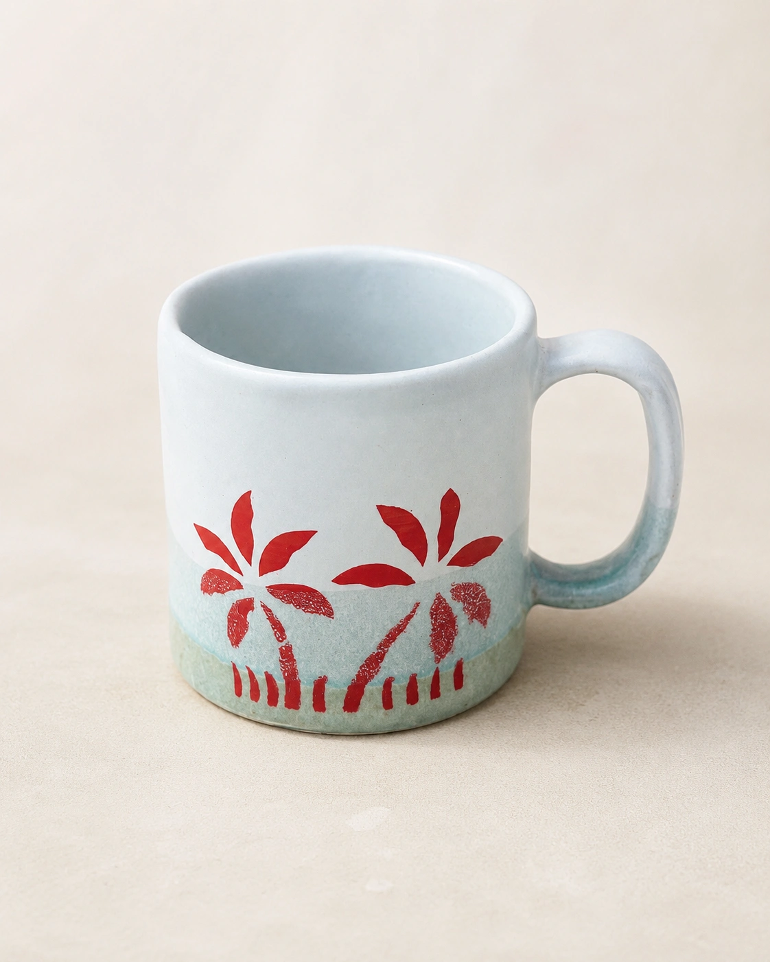 Tropical Palm Ceramic Mug by Hira Industries