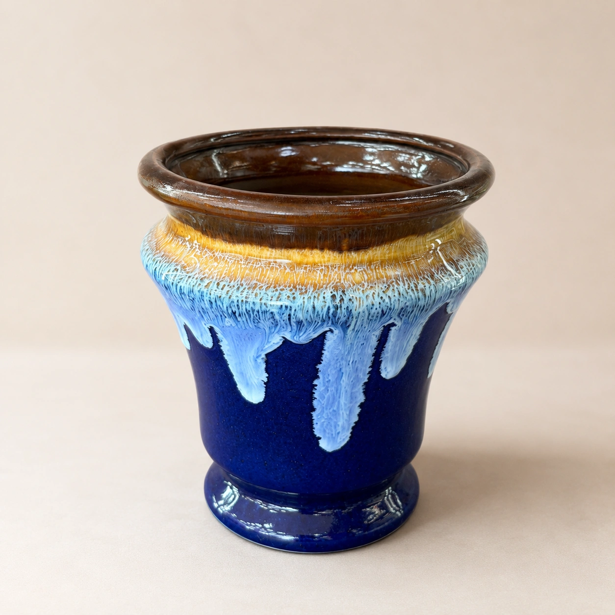 Cobalt Cascade Ceramic Planter by Hira Industries