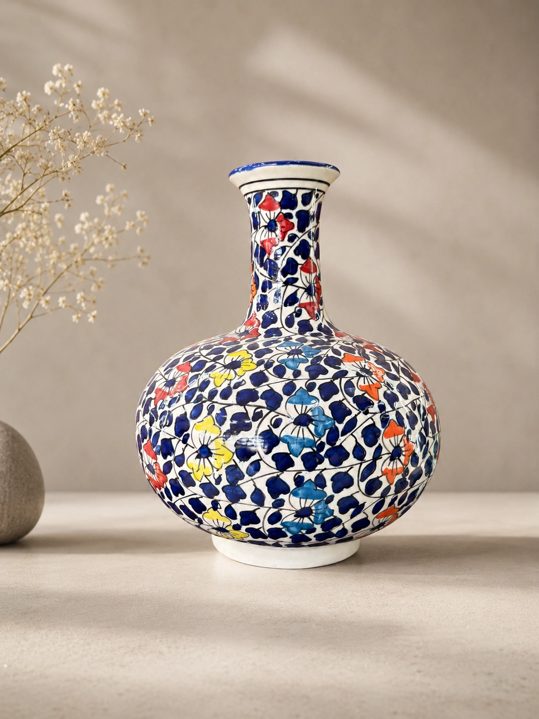 Multicolor Garden Globe Ceramic Vase by Hira Industries